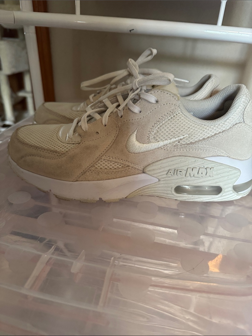Nike Air Max partial suede upper Women's Sneakers in Cream/White - Picture 3 of 10